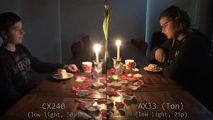 Kamera-Vergleich Low Light: Romeo und Julia, Sony AX33 vs CX240